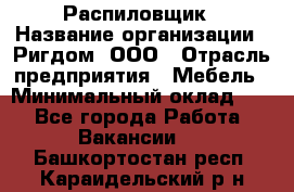 Распиловщик › Название организации ­ Ригдом, ООО › Отрасль предприятия ­ Мебель › Минимальный оклад ­ 1 - Все города Работа » Вакансии   . Башкортостан респ.,Караидельский р-н